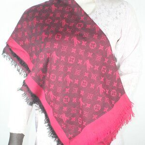 Authentic Louis Vuitton Scarf Shawl Stole Wrap  65% Cashmere 35% Silk Square.